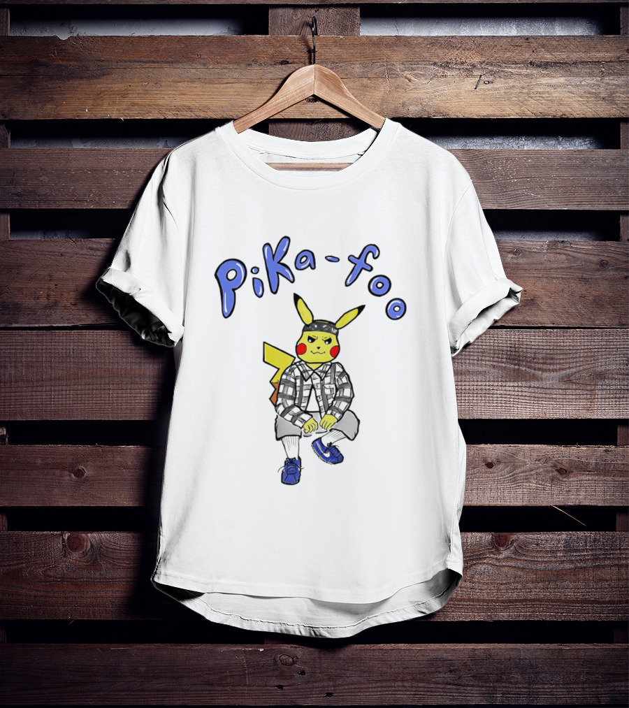 Pika Foo Pikachu Urban Style Character Fashion T-Shirt