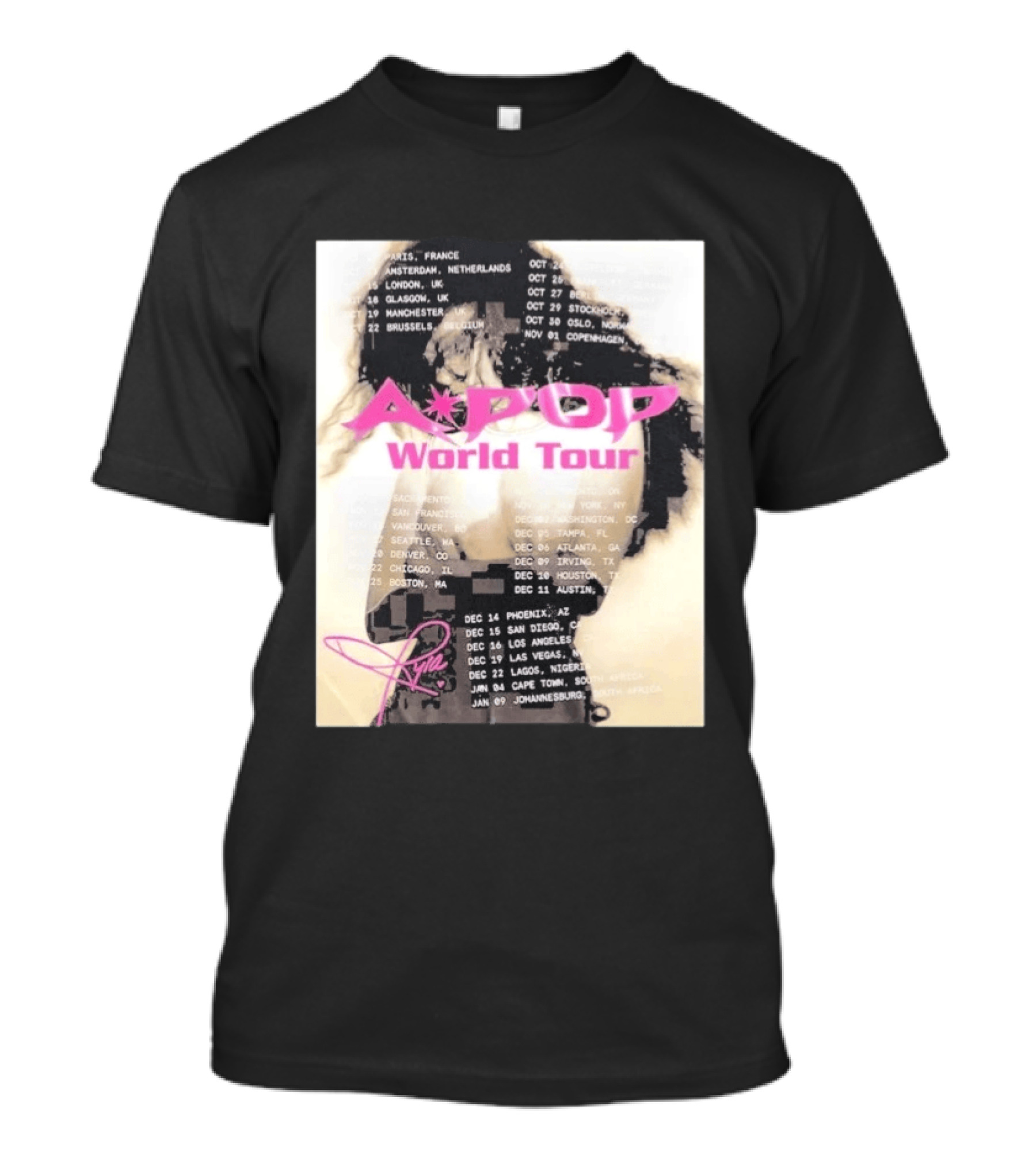 Tyla A Pop World Tour 2026 Paris Amsterdam London Dates And Signature T-Shirt