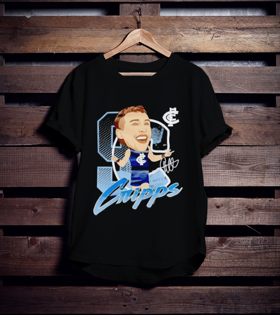Carlton FC Patrick Cripps Caricature With Signature T-Shirt