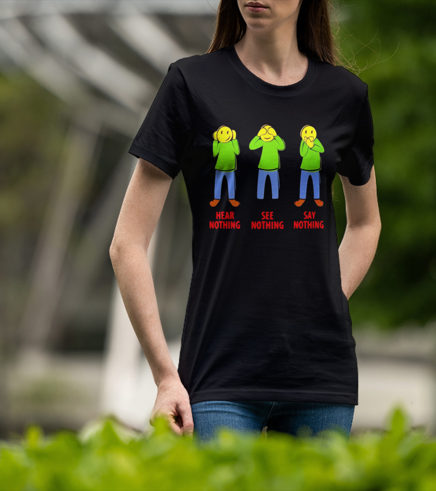 Hear Nothing See Nothing Say Nothing Emoji Characters T-Shirt