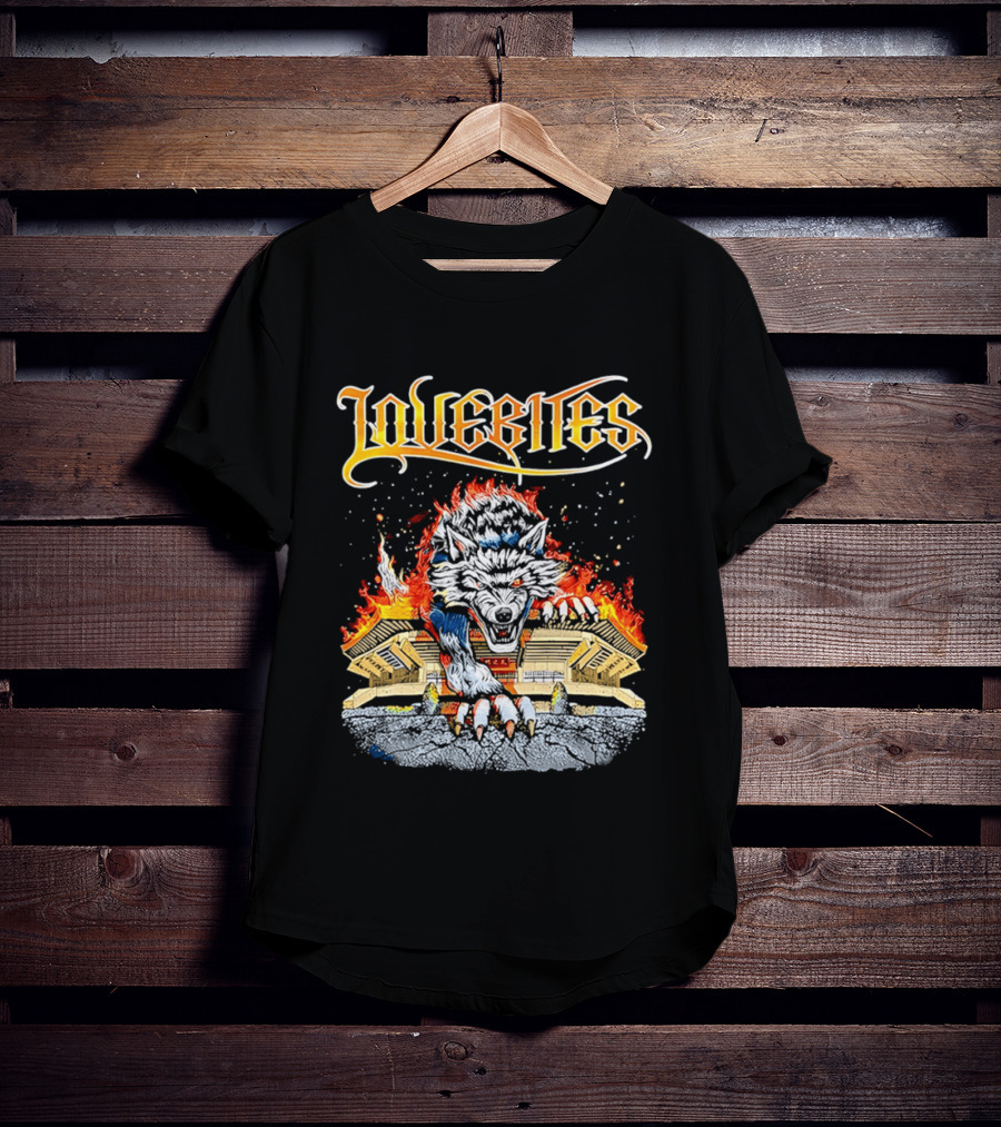 Lovebites Wolf Flames Building T-Shirt