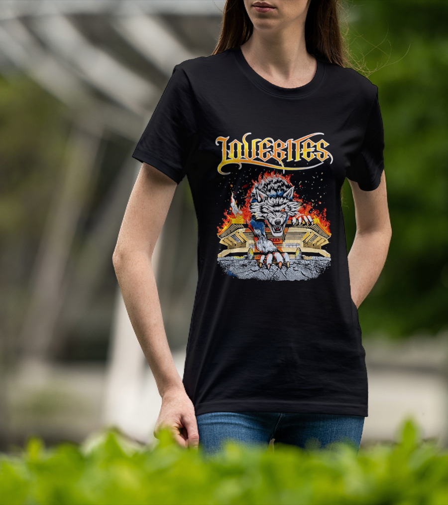 Lovebites Wolf Flames Building T-Shirt