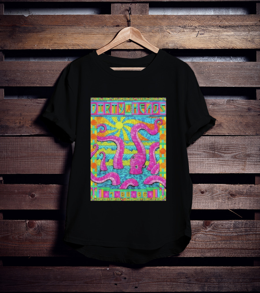 Dirty Heads Grand Rapids MI Acrisure Amphitheater July 28 2026 Psychedelic Octopus Sunburst T-Shirt