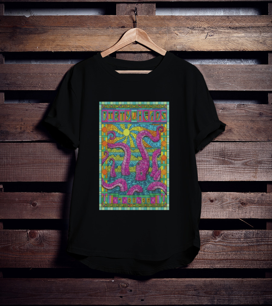 Grand Rapids Michigan Dirty Heads Concert 2026 Octopus Mosaic T-Shirt