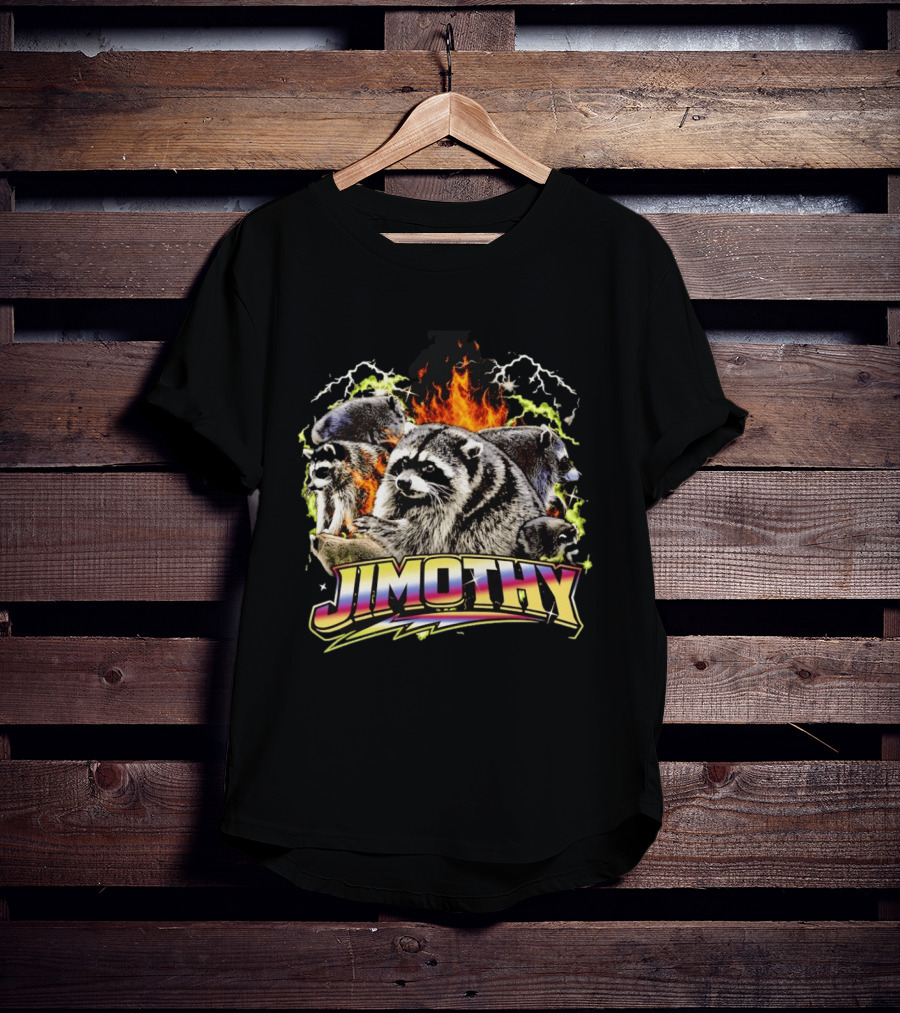 Jimothy Raccoon Fire Lightning Bootleg T-Shirt