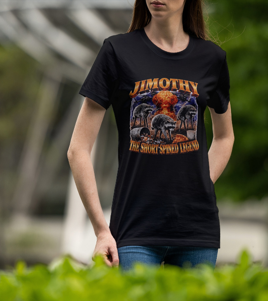 Jimothy Raccoon The Short Spined Legend Explosion With Helicopters And Trash Can T-Shirt