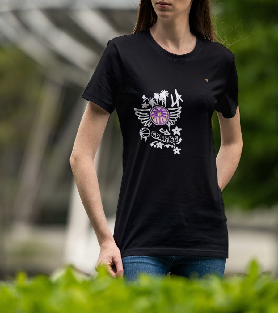 LA Sparks Graffiti Wings Basketball Stars T-Shirt