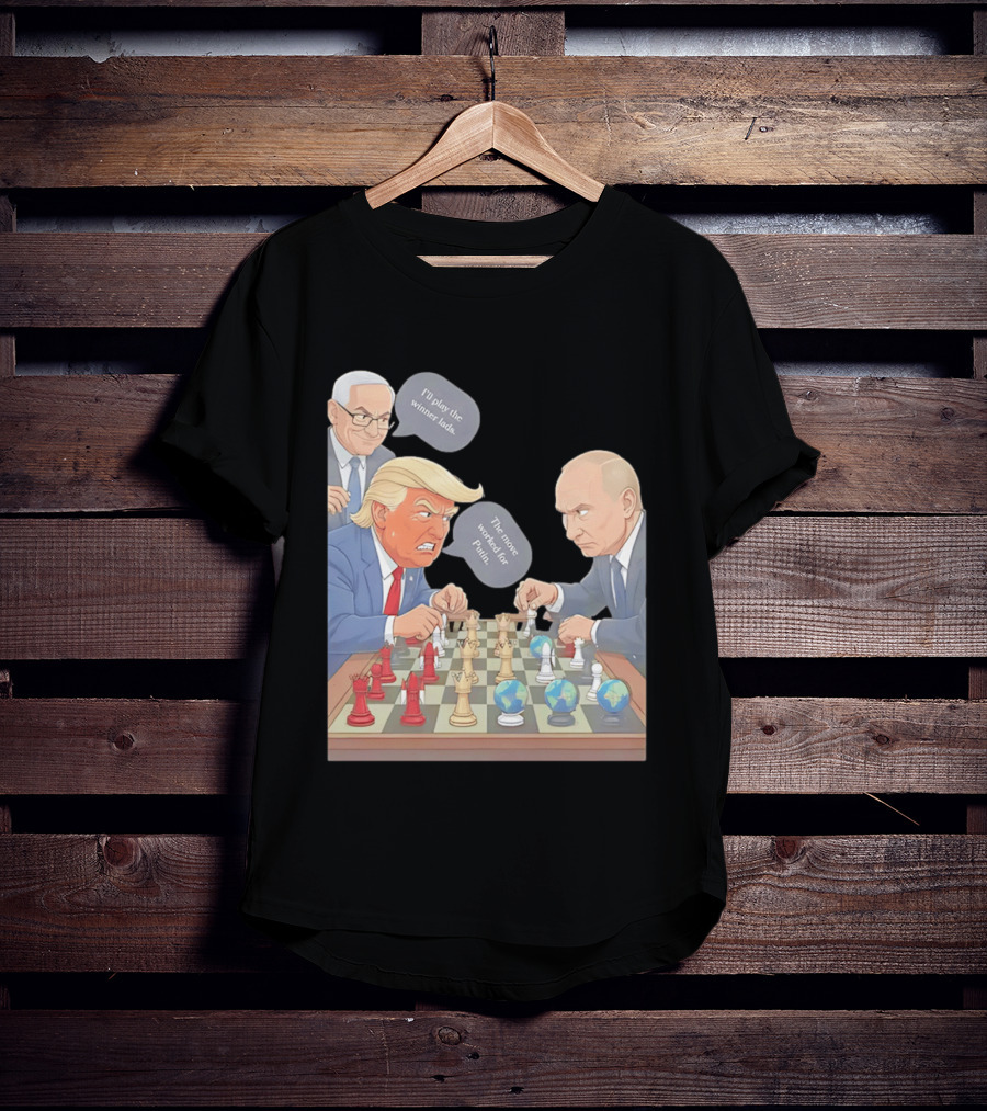 Political Chess Game Trump Putin World Leaders Cartoon T-Shirt