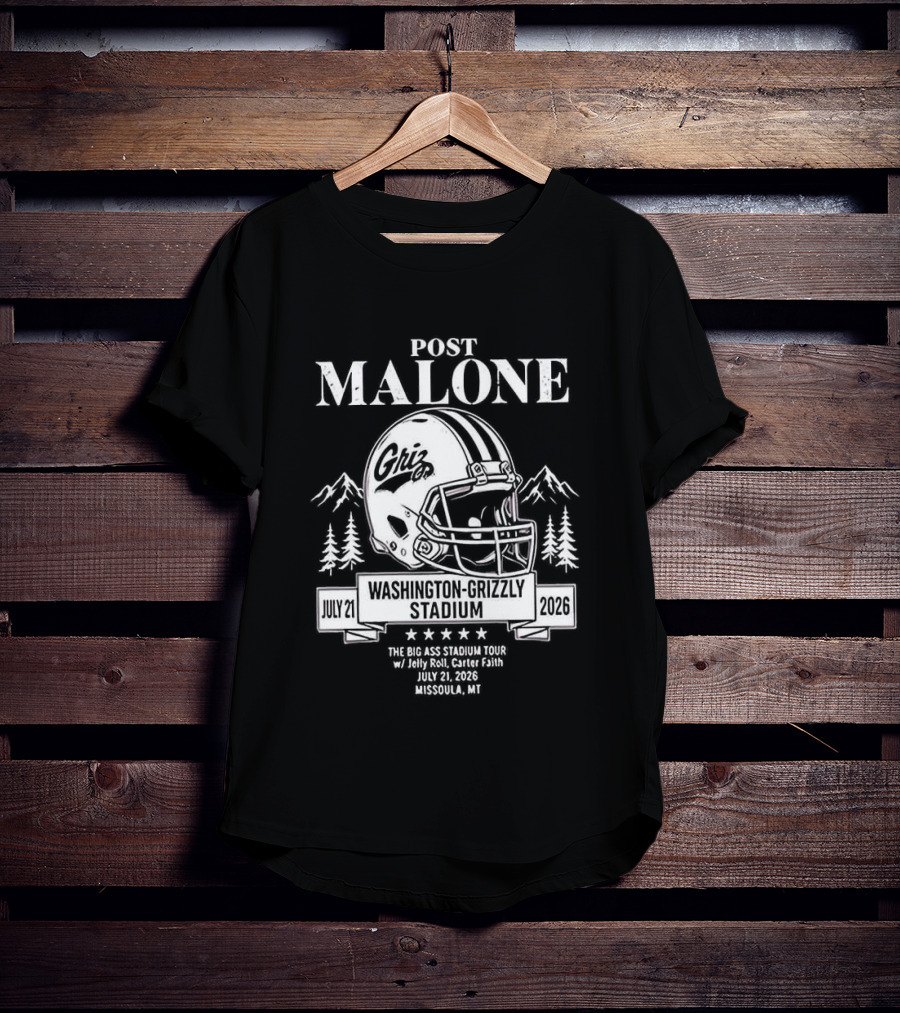 Post Malone Washington Grizzly Stadium Tour 2026 Montana Grizzlies Missoula July 2 T-Shirt