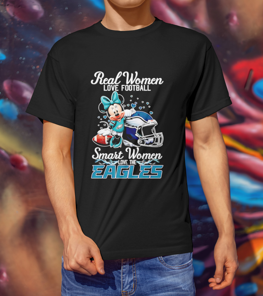 Real Women Love Football Smart Women Love The Eagles Minnie T-Shirt
