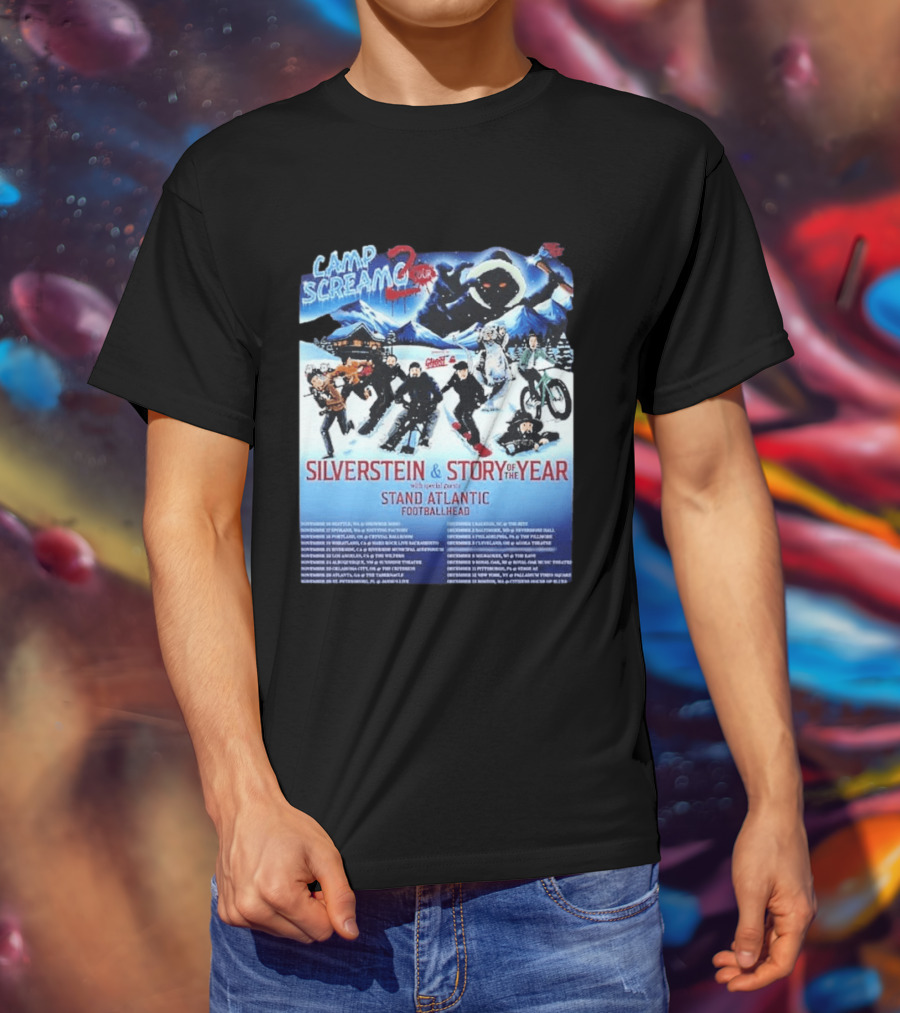 Camp Screamo 2 Tour 2026 Silverstein Story Of The Year Stand Atlantic Footballhead Dates T-Shirt