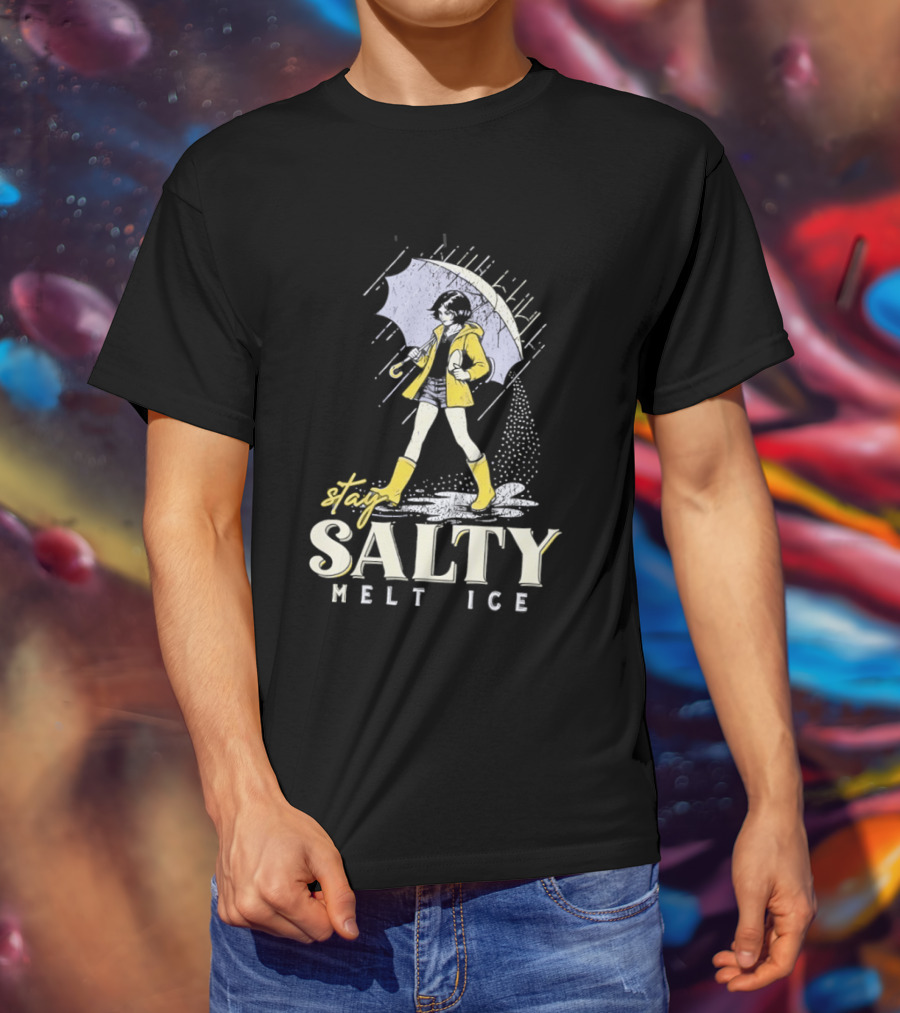 Stay Salty Melt Ice Retro Umbrella Girl Fashion T-Shirt