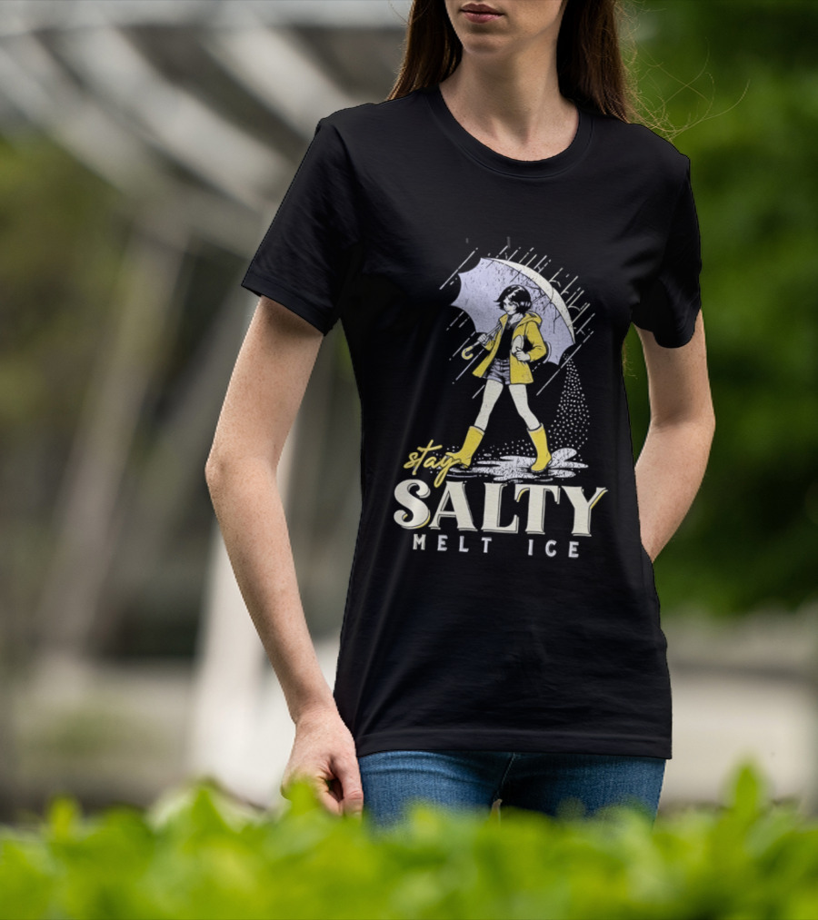 Stay Salty Melt Ice Retro Umbrella Girl Fashion T-Shirt