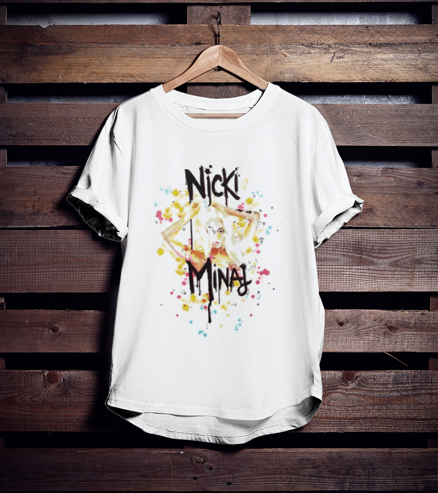 Nicki Minaj Vibrant Paint Splatter T-Shirt