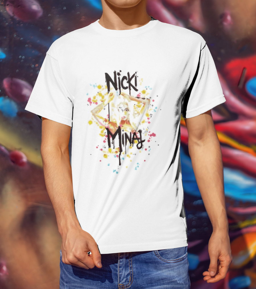 Nicki Minaj Vibrant Paint Splatter T-Shirt