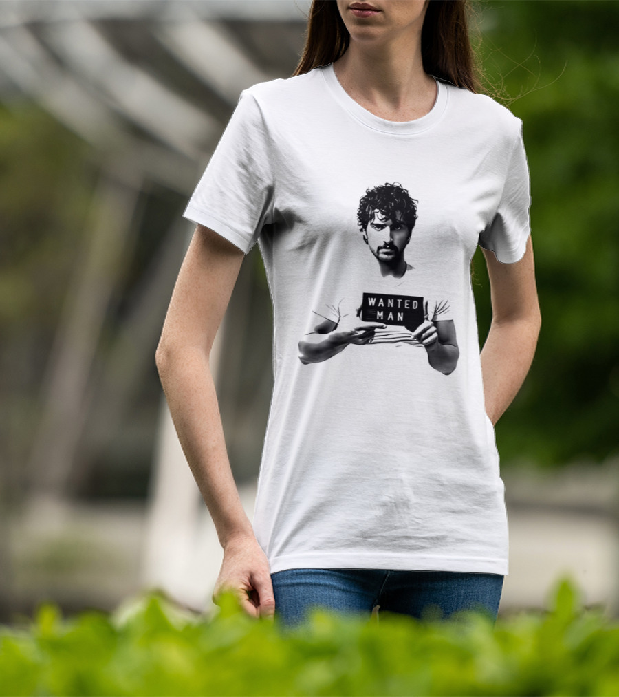 Boone Wanted Man Tour Shot 2026 Bold Typography Black And White T-Shirt