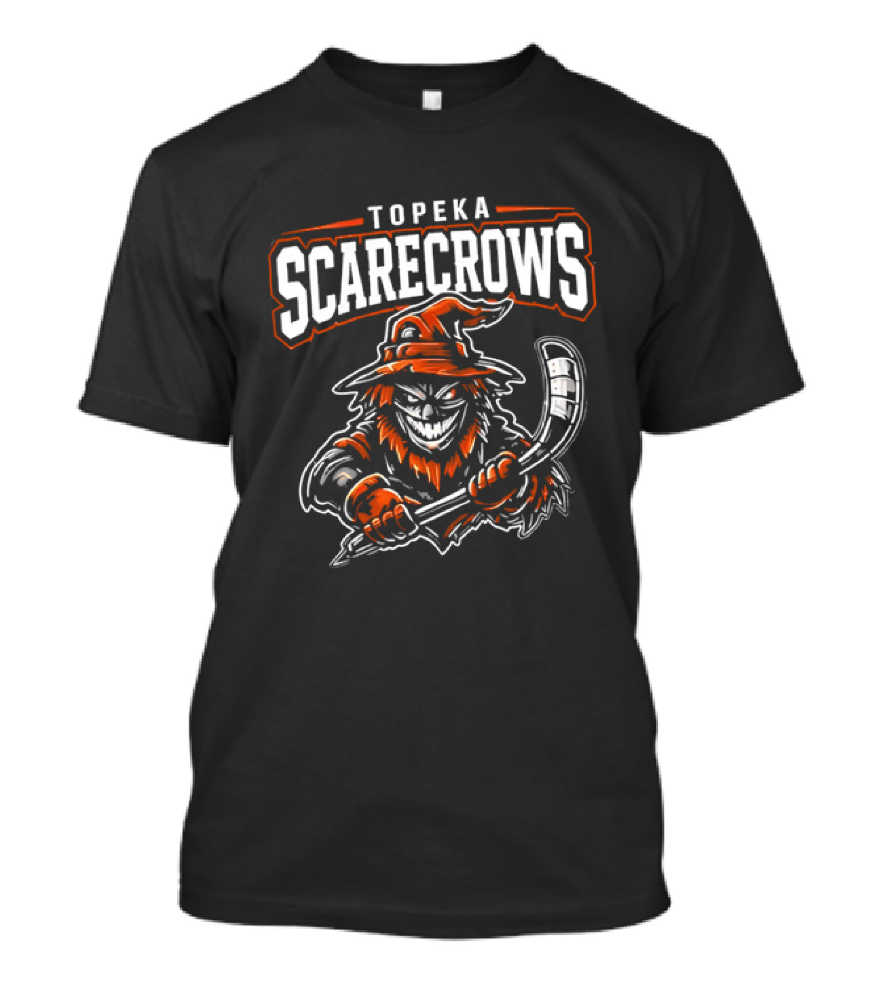 Topeka Scarecrows Sporty Scarecrow Ice Hockey Stick T-Shirt