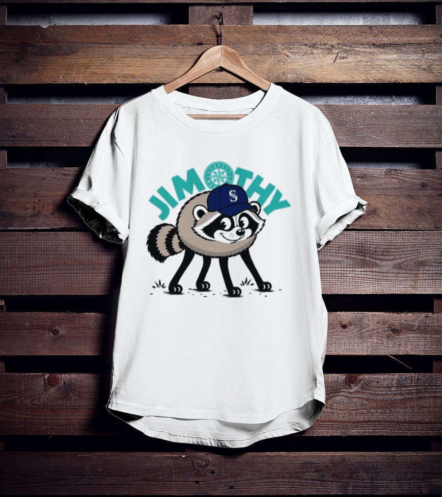 Jimothy Raccoon Mariners Baseball Cap T-Shirt