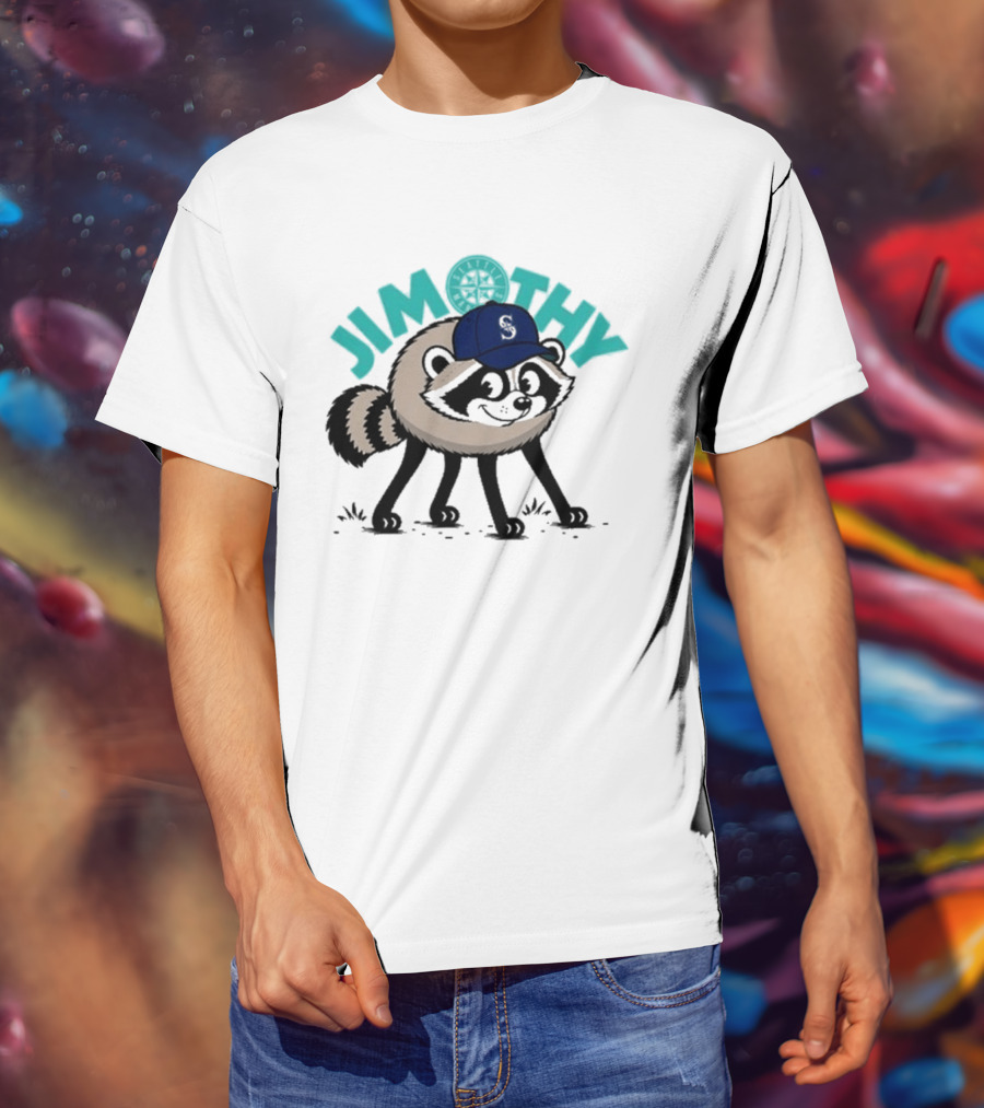 Jimothy Raccoon Mariners Baseball Cap T-Shirt
