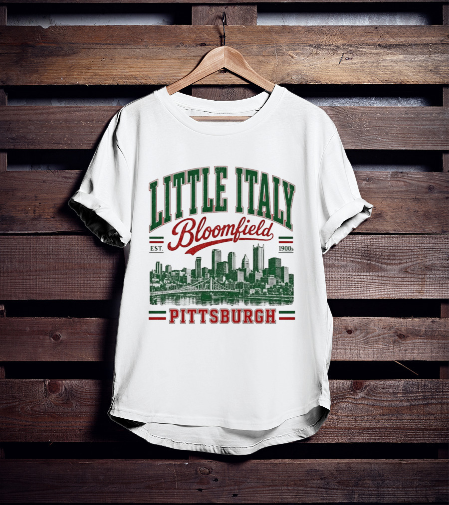 Little Italy Bloomfield Pittsburgh Est. 1900s Skyline Heritage T-Shirt