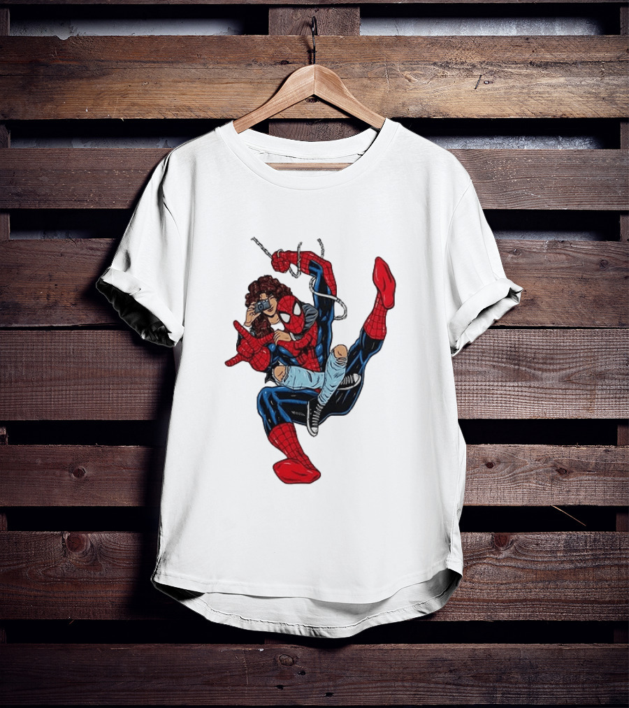 Spider Man The Heart Behind The Hero Photography Pose T-Shirt