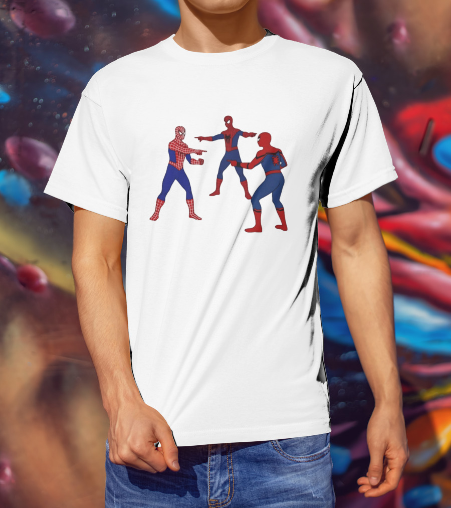 Spiderman Pointing Meme Marvel Superhero Comic Book Iconic Scene 2026 T-Shirt