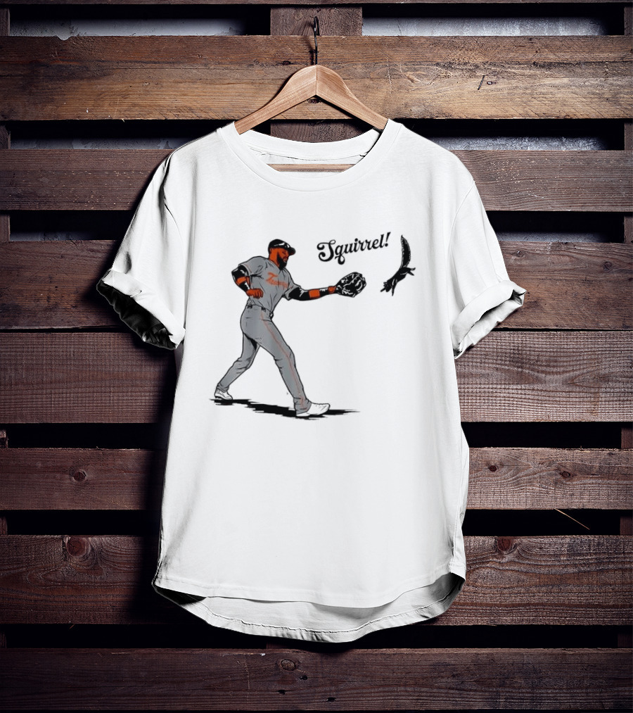 Squirrel Catch Baseball San Francisco Giants Wildlife T-Shirt