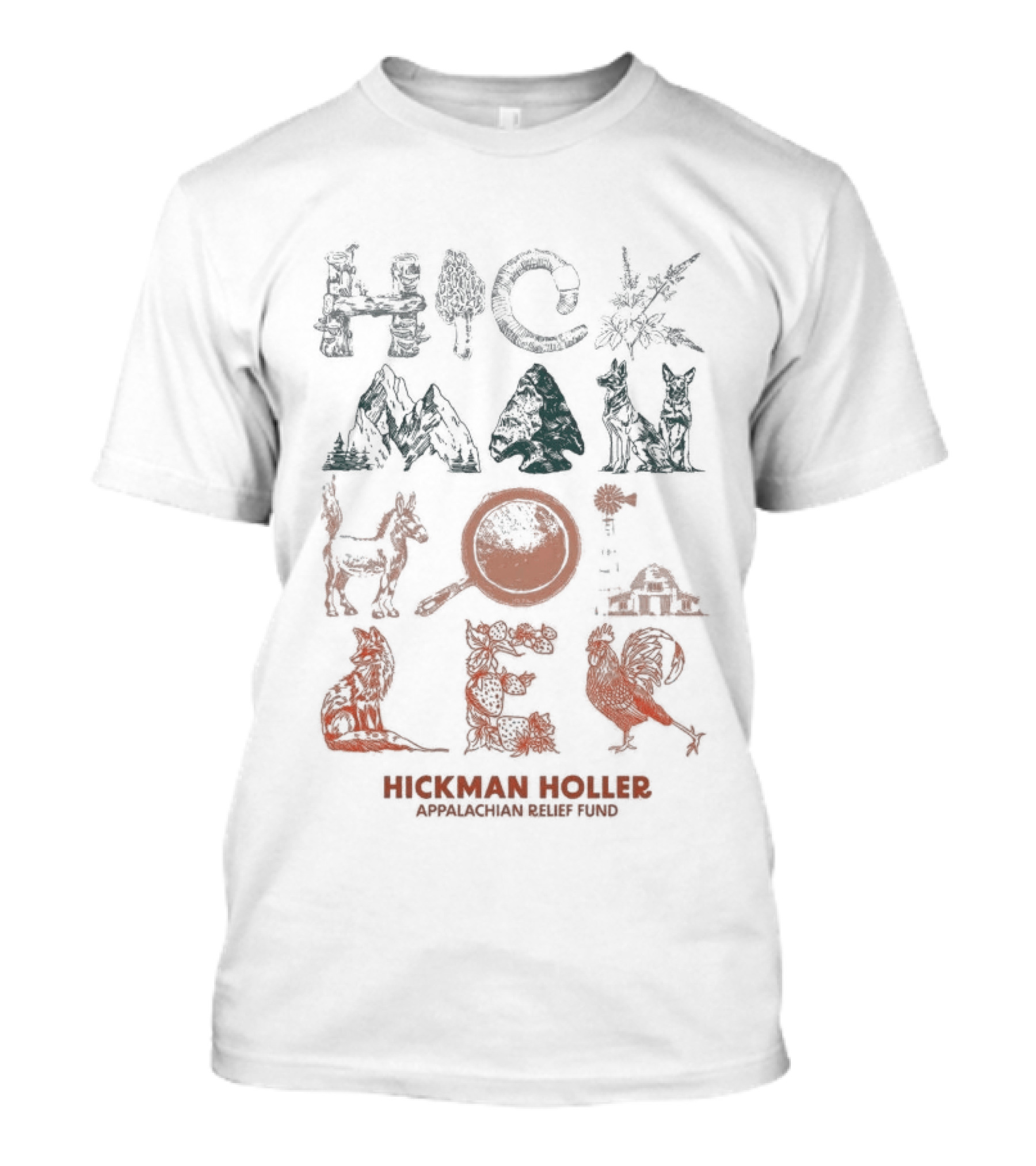 Tyler Childers Hickman Holler Appalachian Relief Fund Hickman Holler Appalachian Mountains Wildlife Bear Banjo Squirrel T-Shirt