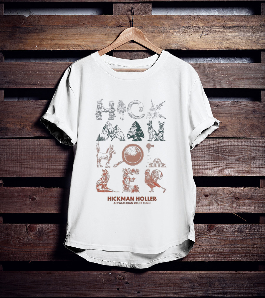 Tyler Childers Hickman Holler Appalachian Relief Fund Hickman Holler Appalachian Mountains Wildlife Bear Banjo Squirrel T-Shirt