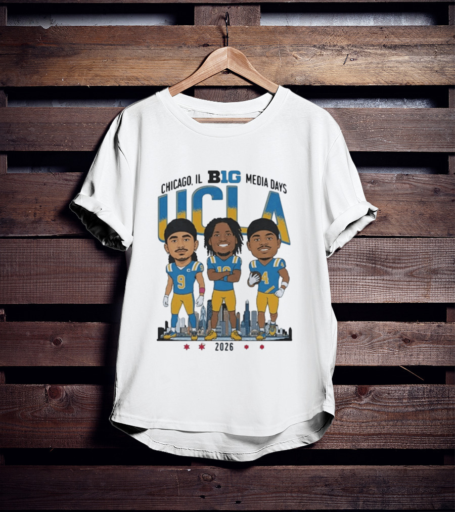 Chicago IL Big Media Days UCLA Bruins Football 2026 Player Caricature T-Shirt