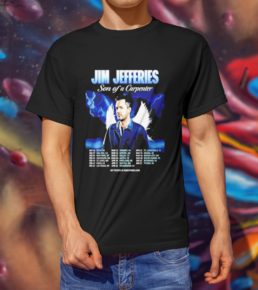 Jim Jefferies Son Of A Carpenter Tour 2026 Dates And Locations T-Shirt