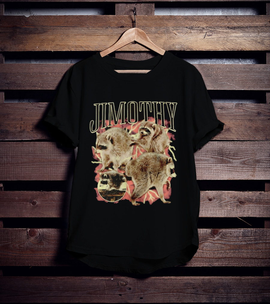 Jimothy Raccoons Retro Wildlife Montage T-Shirt