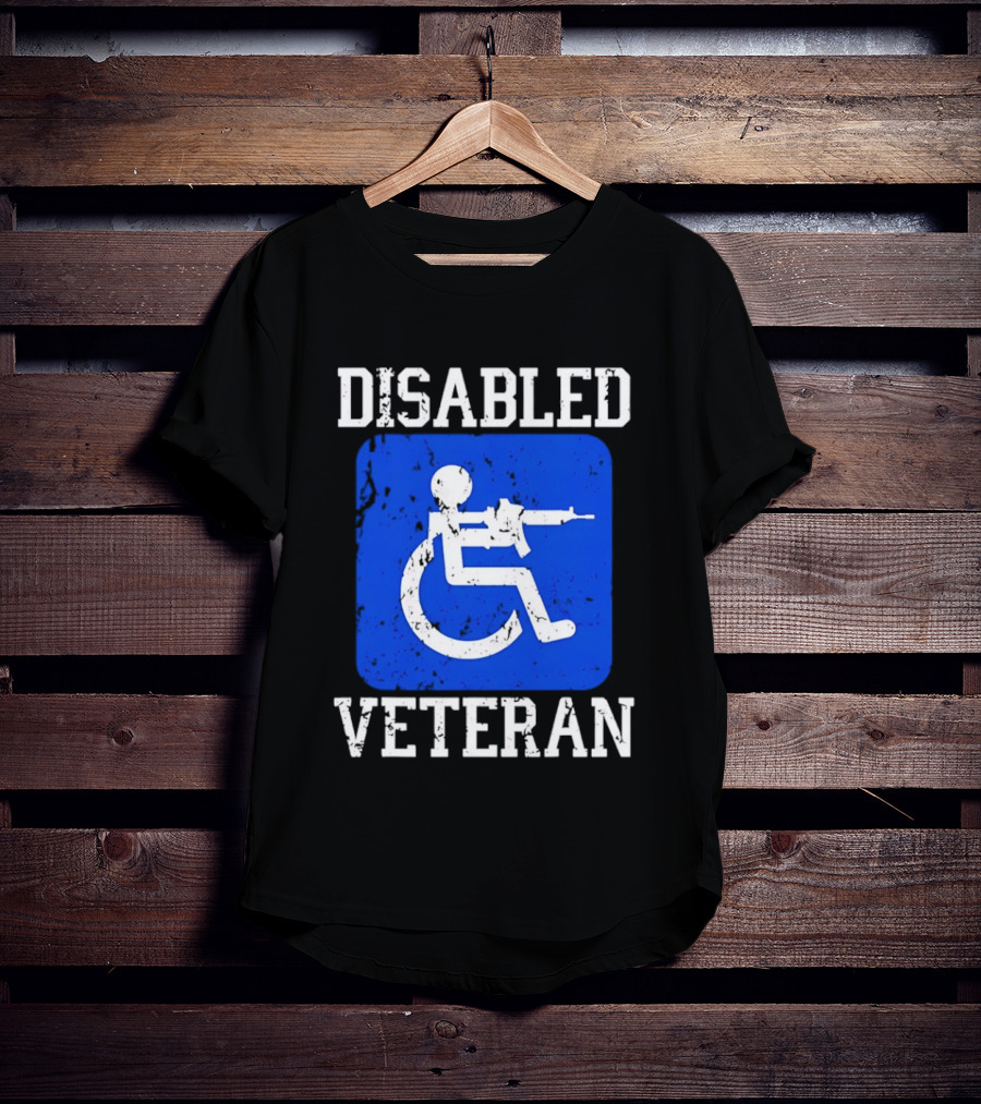 Disabled Veteran Armed Forces Distressed Military T-Shirt