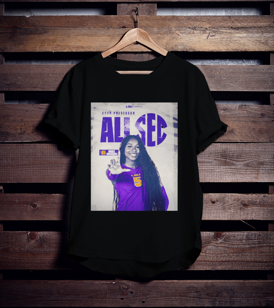 2026 Preseason All SEC Jurnee Robinson LSU Volleyball No 5 T-Shirt