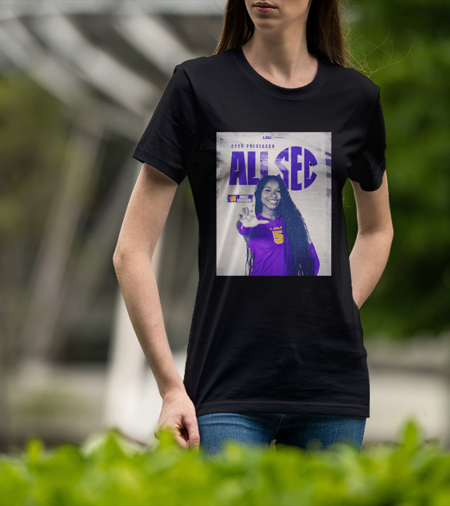 2026 Preseason All SEC Jurnee Robinson LSU Volleyball No 5 T-Shirt