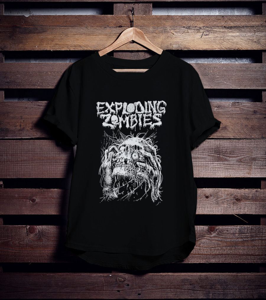 Exploding Zombies Horror Dripping Text Grunge Monster T-Shirt