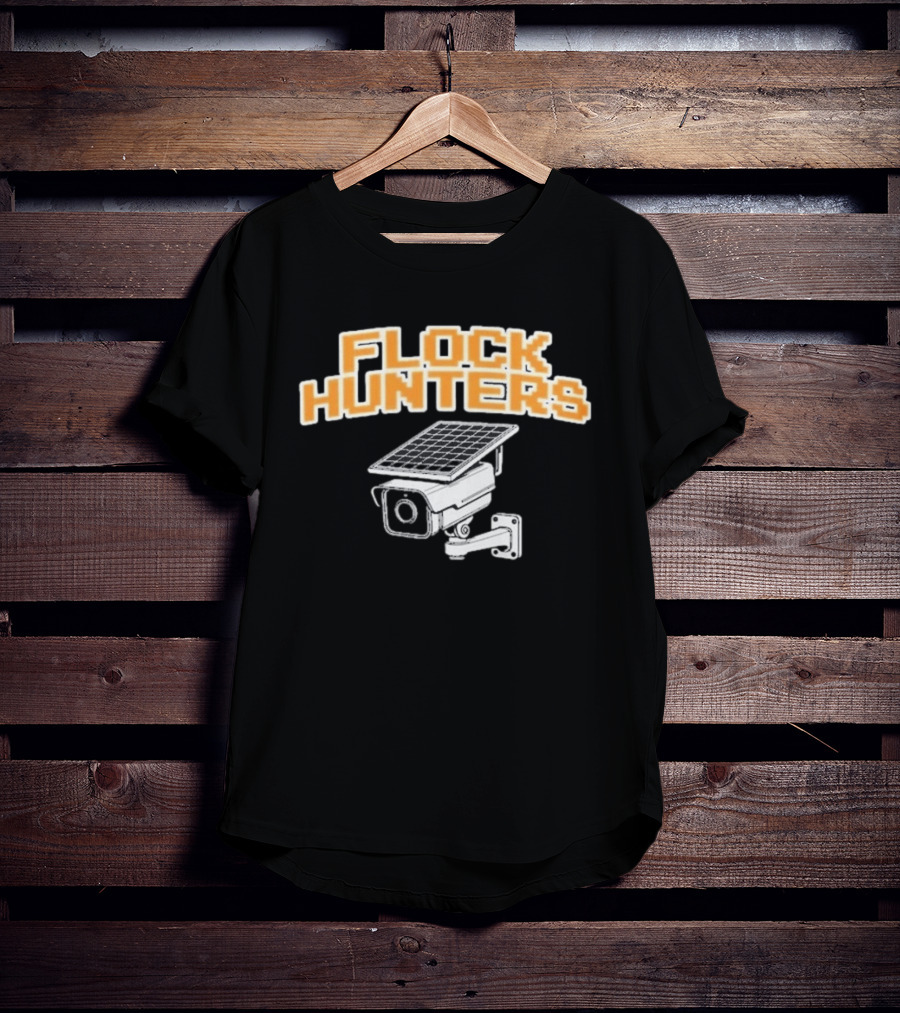 Flock Hunters Drinkin Bros Surveillance Camera Solar Panel T-Shirt