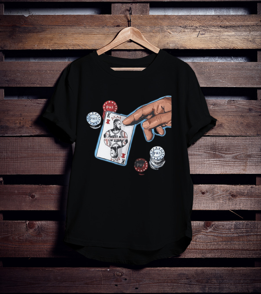 Philadelphia 76ers LeBron James King Playing Card Poker Chip NBA PHI T-Shirt