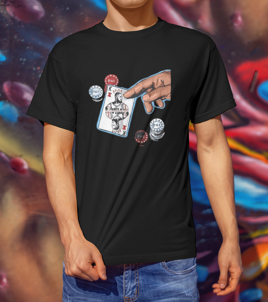 Philadelphia 76ers LeBron James King Playing Card Poker Chip NBA PHI T-Shirt