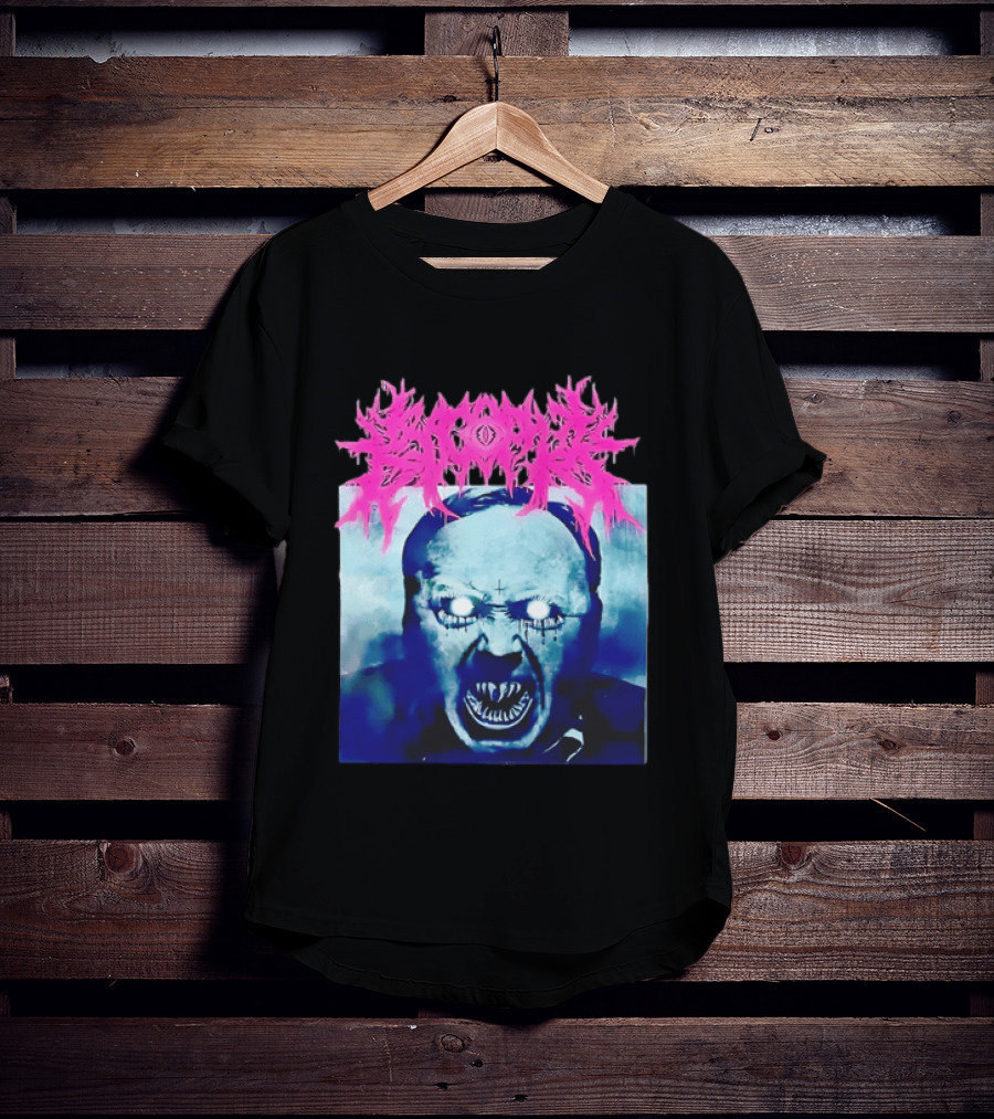 Gore Demon Face Glowing Eyes Death Metal Band T-Shirt