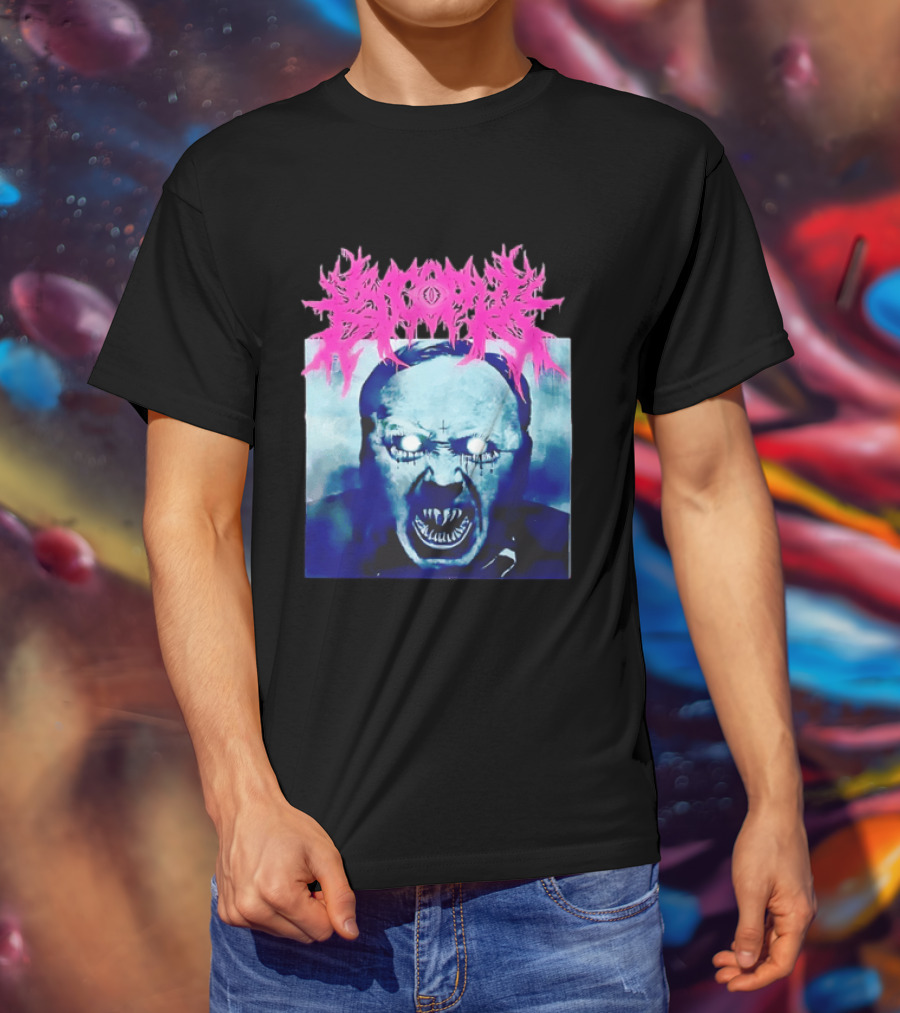 Gore Demon Face Glowing Eyes Death Metal Band T-Shirt