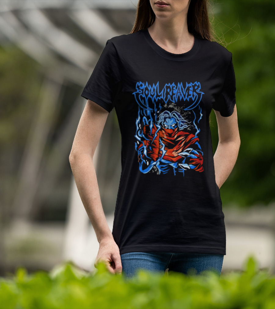 Soul Reaver Raziel Legacy Of Kain Blue Flames T-Shirt