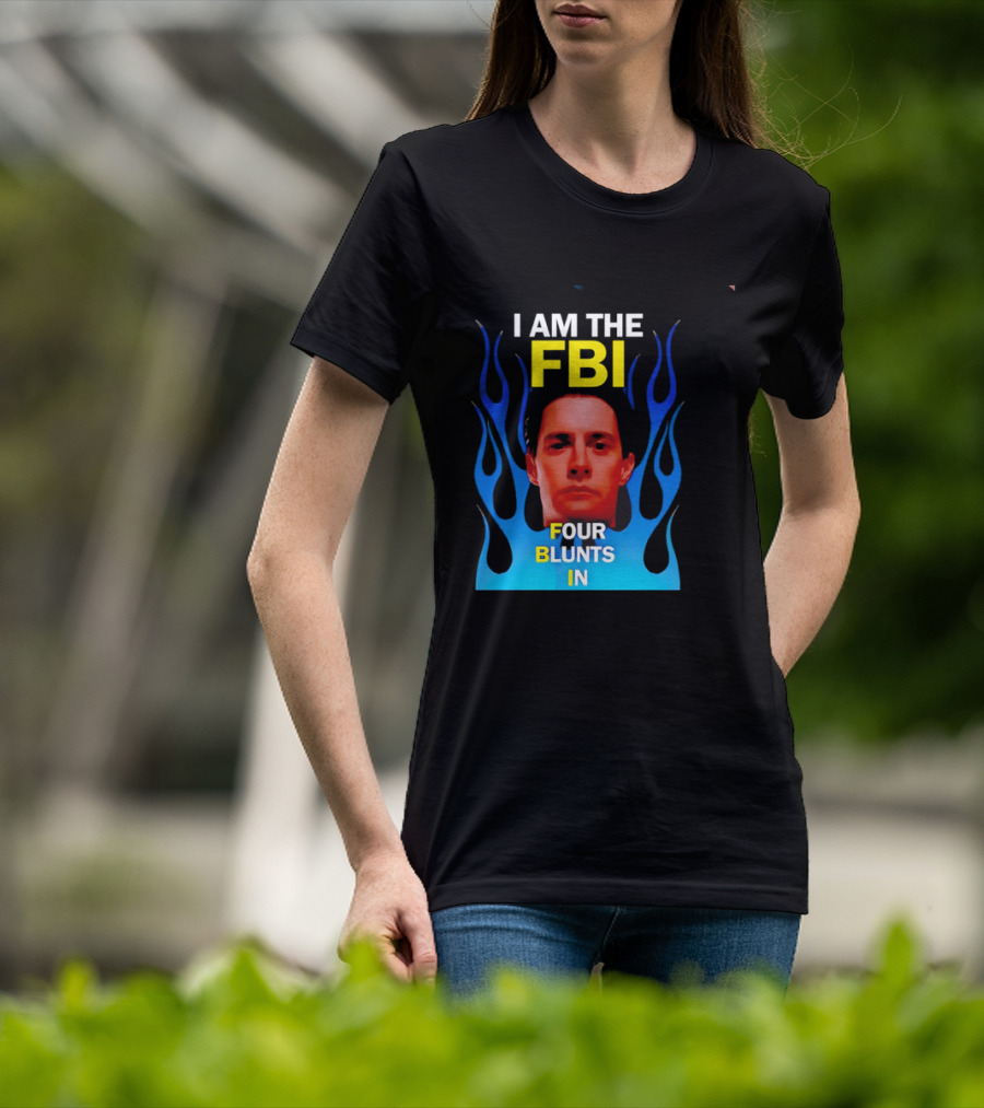 I Am The FBI Four Blunts In Special Agent Dale Cooper Blue Flame T-Shirt
