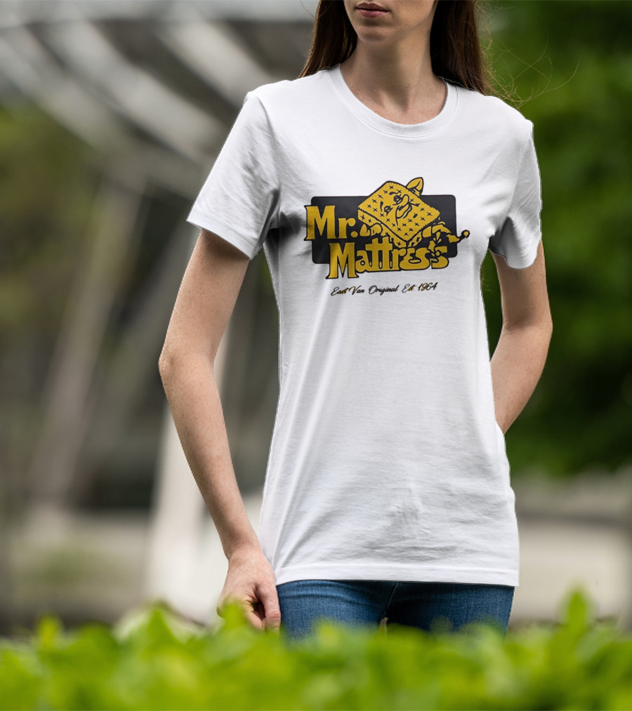 Mr Mattress East Van Original Est 1971 Flippable GOLD T-Shirt