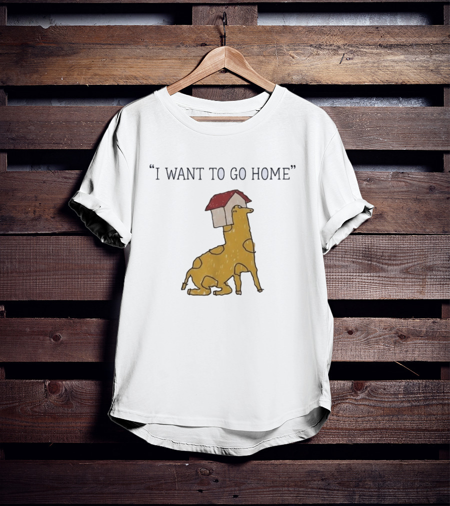I Want To Go Home Giraffe With House On Head T-Shirt