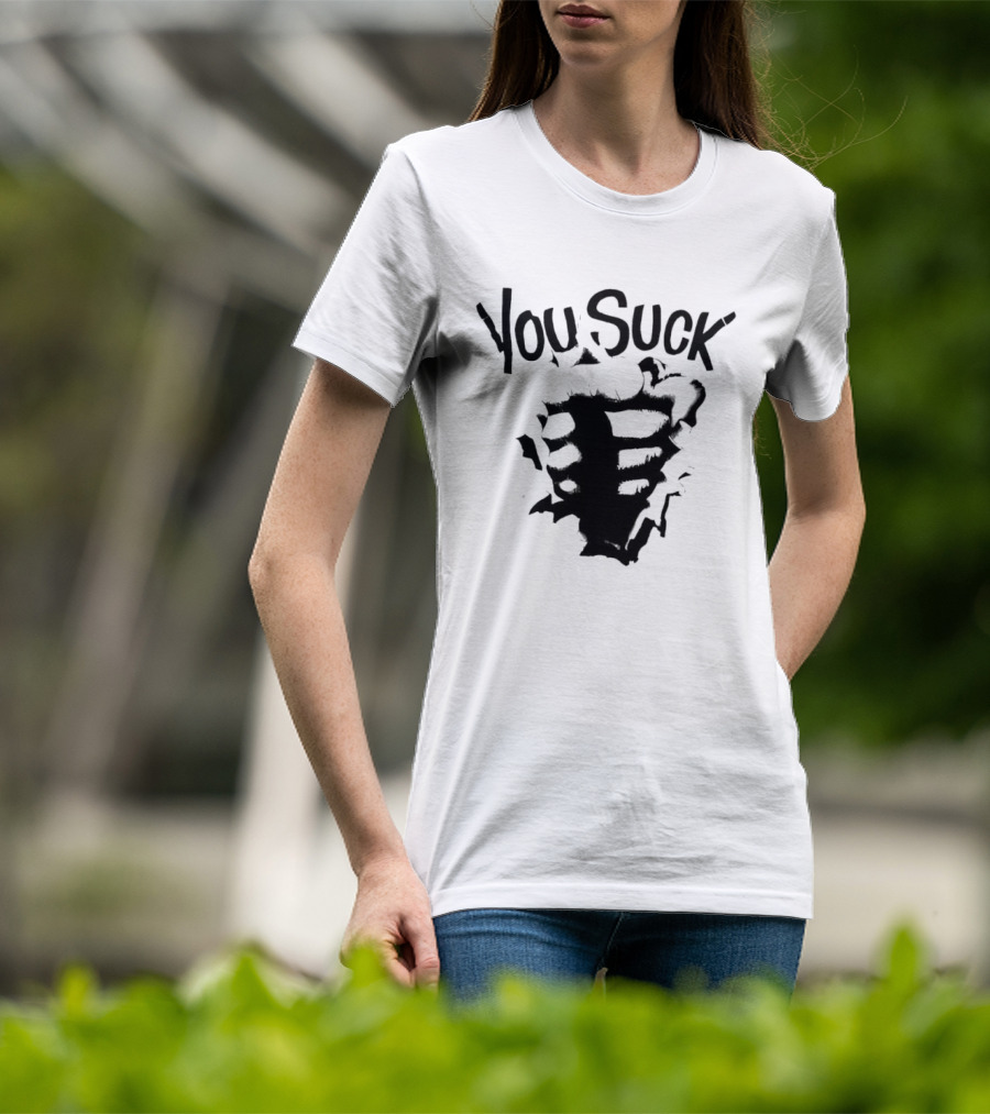 You Suck Horror Skeleton Ribcage T-Shirt