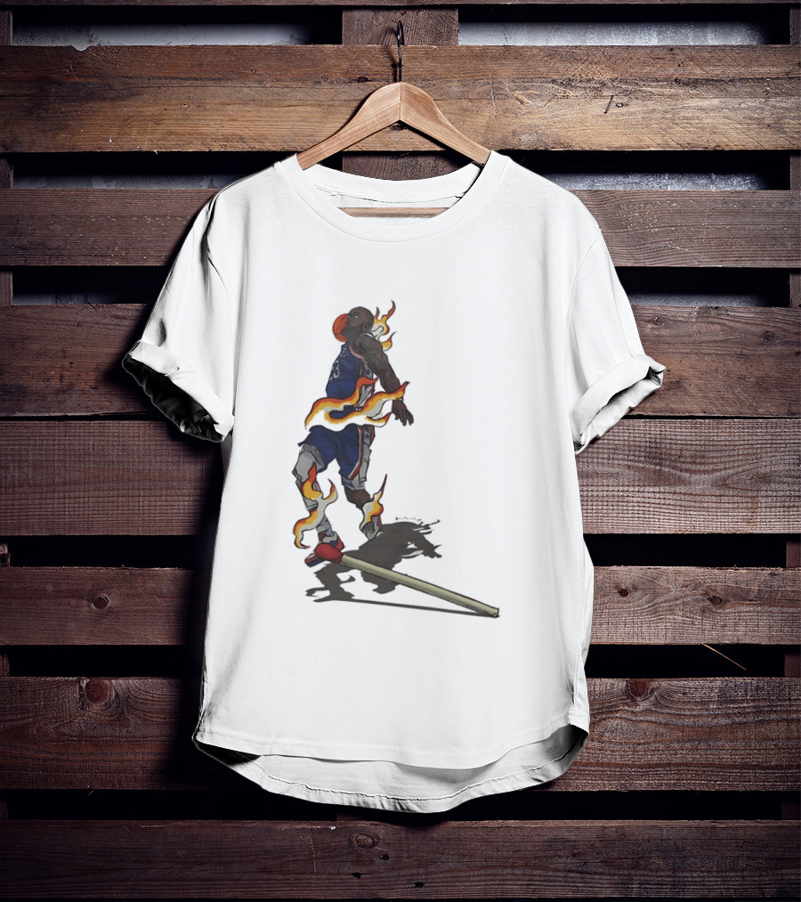LeBron James 76ers Basketball Flame Dunk 23 T-Shirt