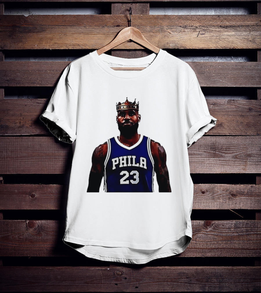 LeBron James Crown PHILA 23 Jersey Philadelphia 76ers Basketball T-Shirt
