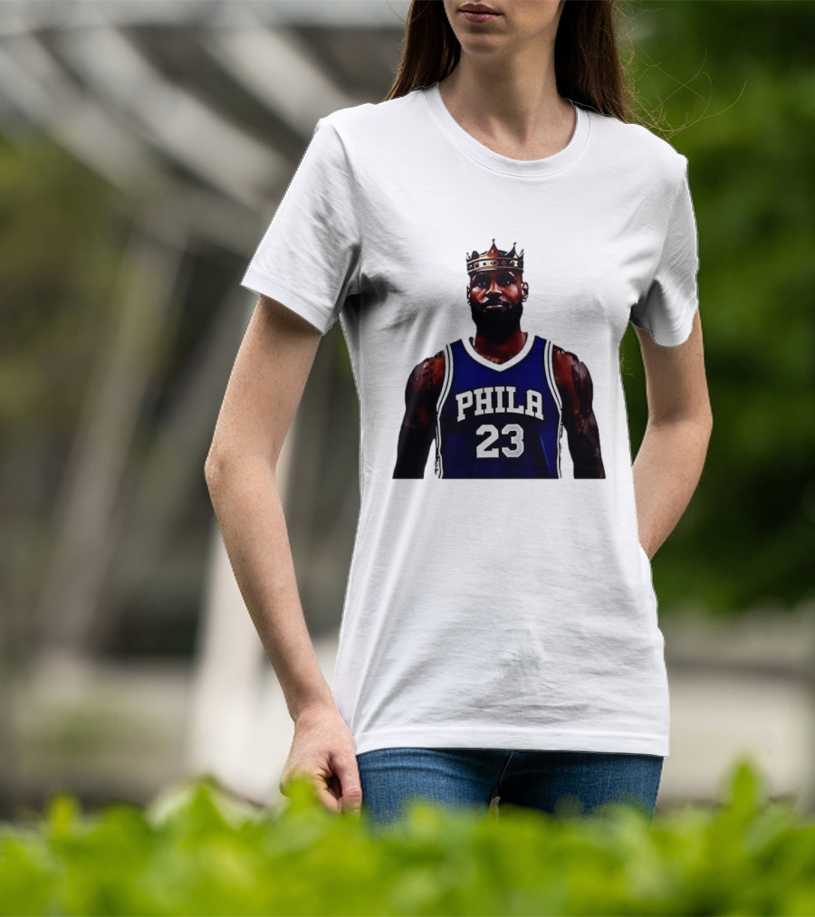 LeBron James Crown PHILA 23 Jersey Philadelphia 76ers Basketball T-Shirt