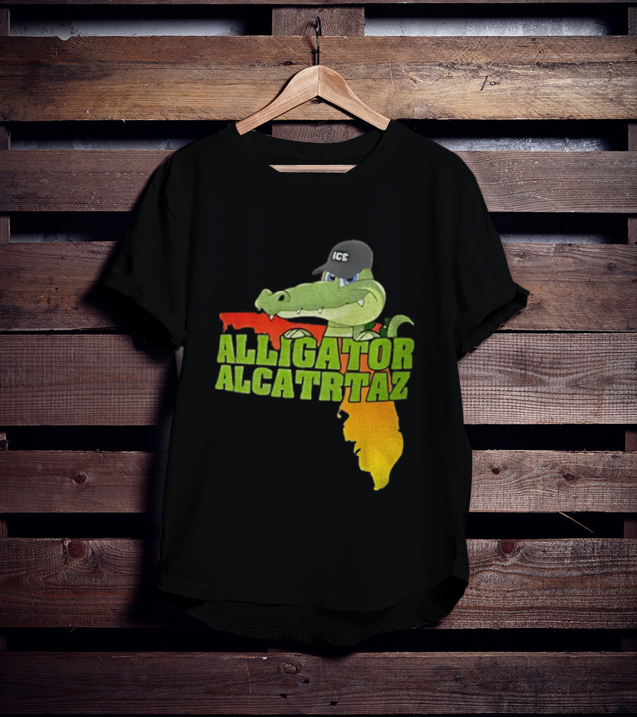 Alligator Alcatraz ICC Ice Cap Florida Map T-Shirt